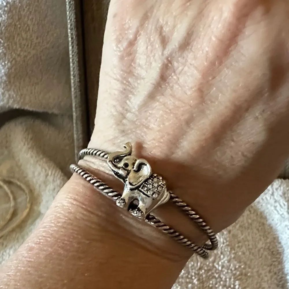 Plunder Silver Elephant Charm Bracelet
